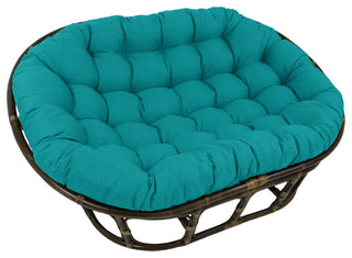 78"X58" Solid Spun Polyester Double Papasan Cushion, Aqua Blue