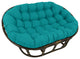 78"X58" Solid Spun Polyester Double Papasan Cushion, Aqua Blue