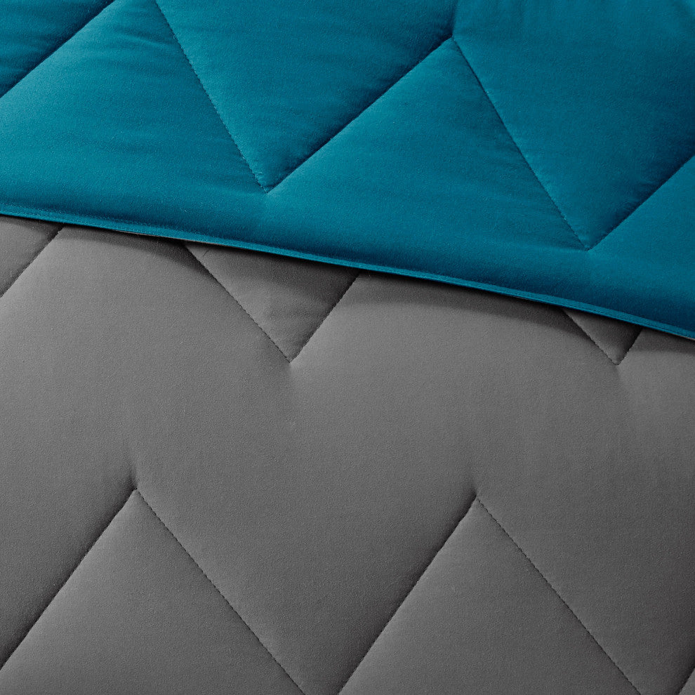 Intelligent Design Microfiber Solid Comforter Mini Set, Full/Queen