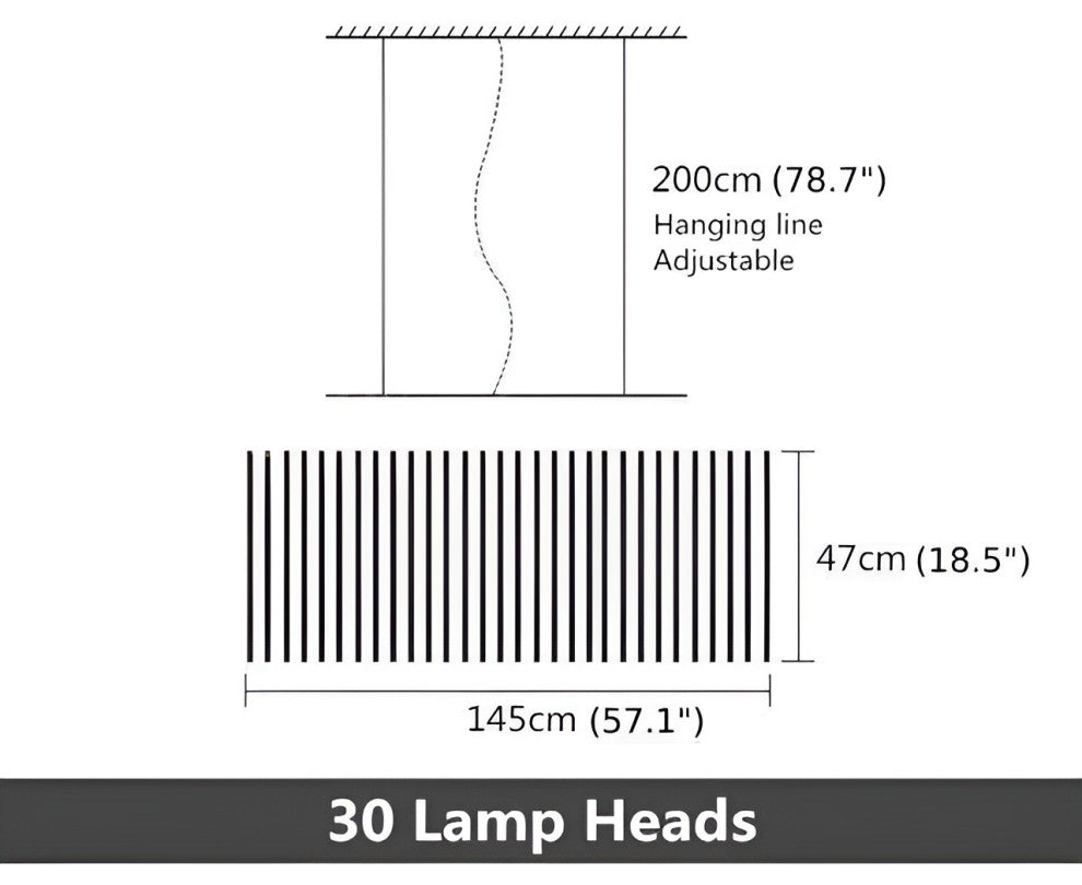 Acquaformosa | Black/White Art Minimalistic LED Pendant Chandelier, White, L57.1, Warm Light