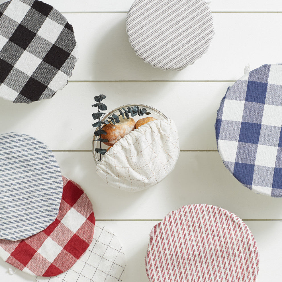 DII Asst Gray Buffalo Check Woven Dish Cover (Set of 3)