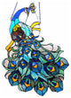 GLORY Tiffany-glass Peacock Window Panel 17x25