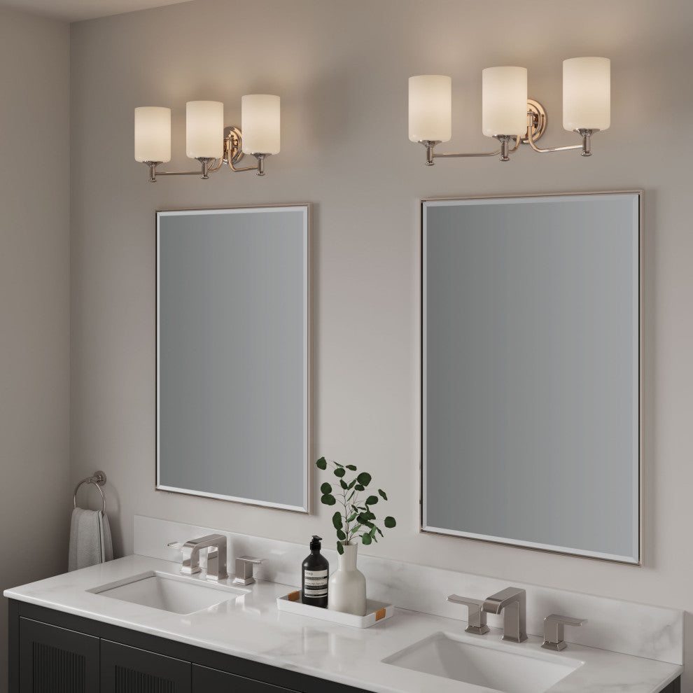 3 Light 21.625 in. Polished Nickel Vanity Light