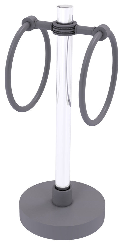 Clearview Vanity Guest Towel Ring with Dotted Accents, Matte Gray