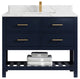 Parker 42 Single Sink Bath Vanity in Navy Blue  1.5" Calacatta Laza