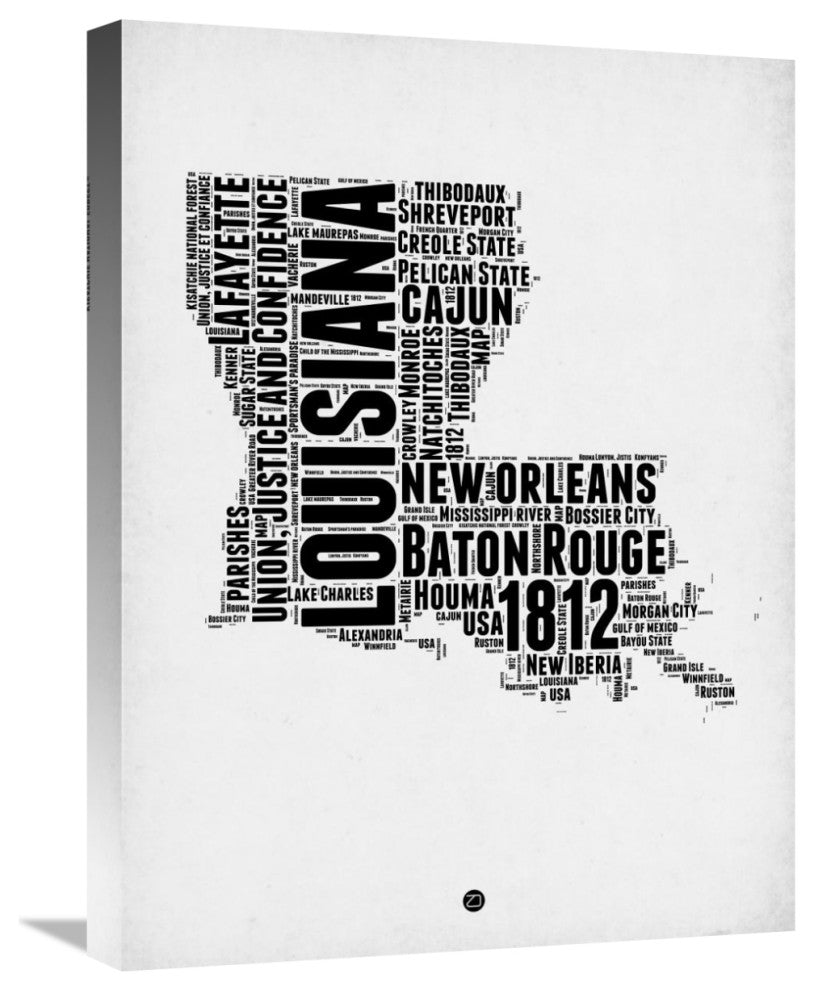 "Louisiana Word Cloud 2" Fine Art Print