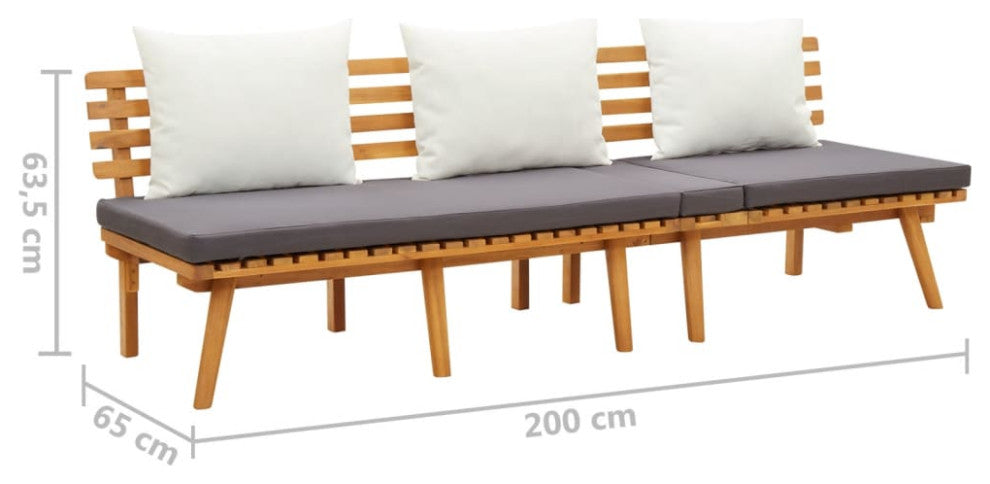 Vidaxl Day Bed 78.7"x25.6" Solid Acacia Wood