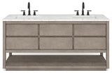 Oakman Marble Top Vanity in Grey Oak, 72", Vanity Only