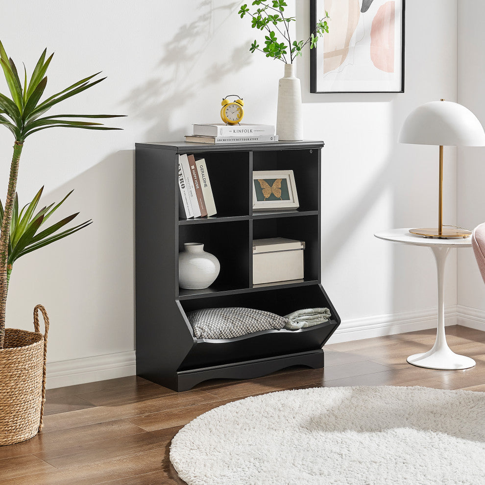 Danya B. Multi-Cubby Storage Cabinet, Black