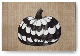 Pumpkin Single Fall Design Chenille Area Rug, Taupe, 2'x3'