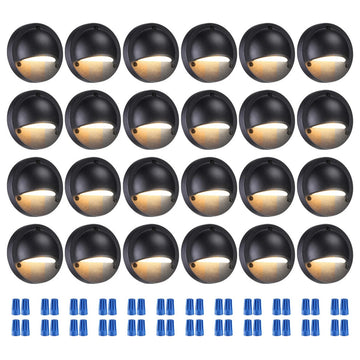24 Pack  Low Voltage 3CCT LED Stair Light, Die-cast Aluminum Housing