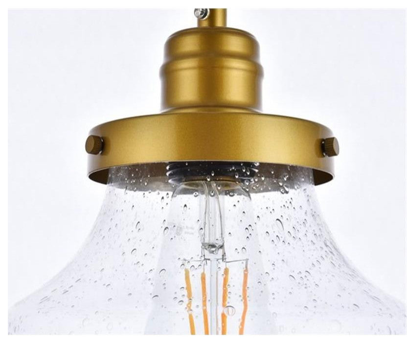 Living District Lye 1-Light Mid-Century Metal Pendant in Brass