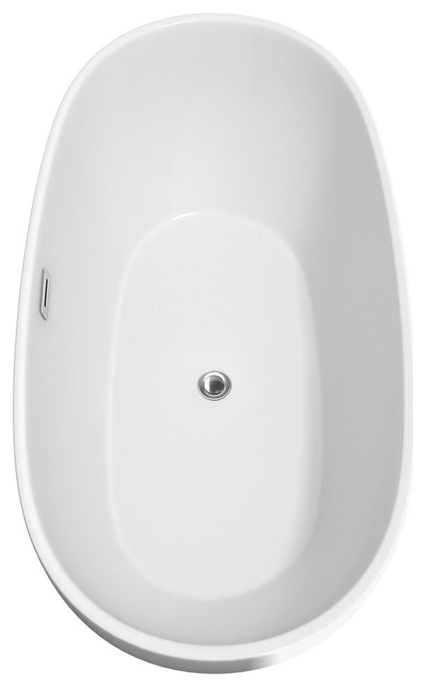 Juno Freestanding Bathtub, Polished Chrome Trim, 67", Faucet in Chrome