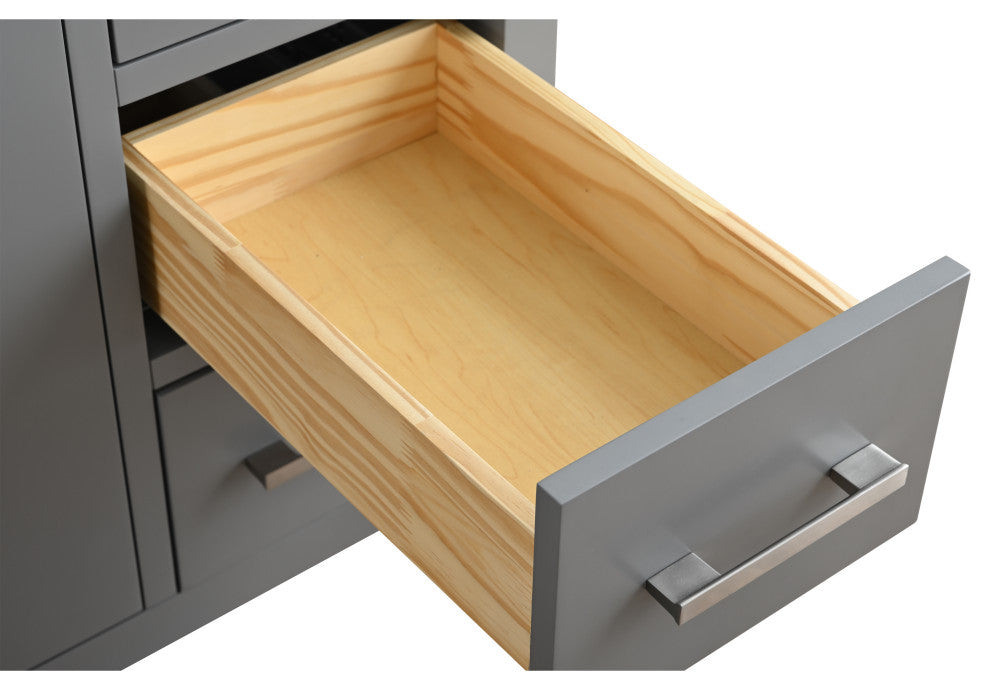 Vanity Art Bathroom Vanity With Sink, Cashmere Gray, 36", Single Sink, Brushed Nickel