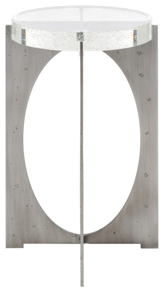 Safavieh Couture Hannamaria Bubble Glass Table, Silver/Clear