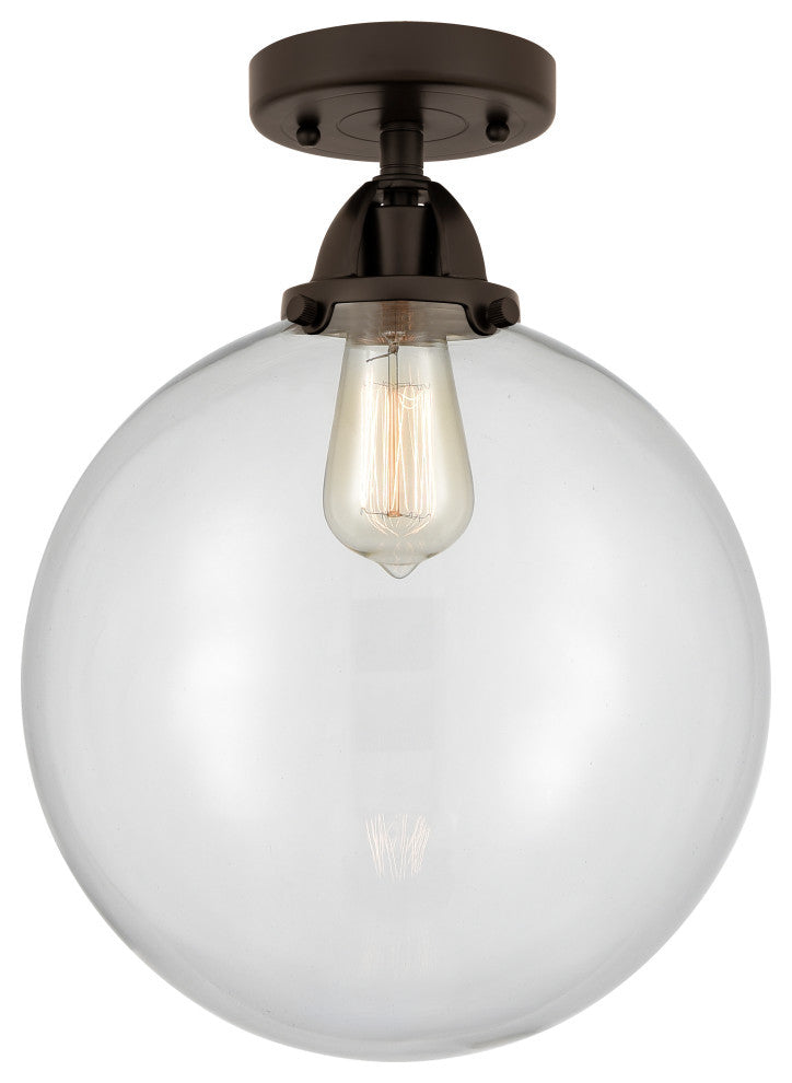Beacon Semi-Flush Mount, Oil Rubbed Bronze, Clear, Clear