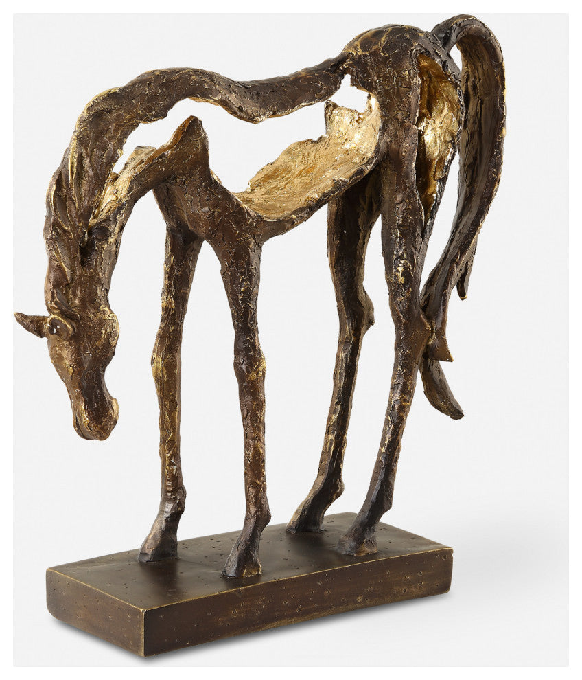 Uttermost 18141 Openly Grazing Polyresin Horse Sculpture - Brown