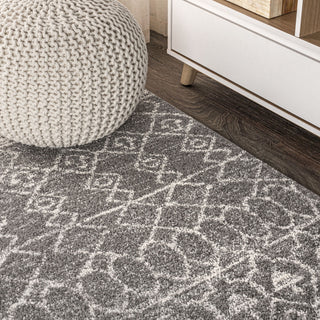 Izil Moroccan Beni Souk Area Rug, Gray/Cream, 2'x8'