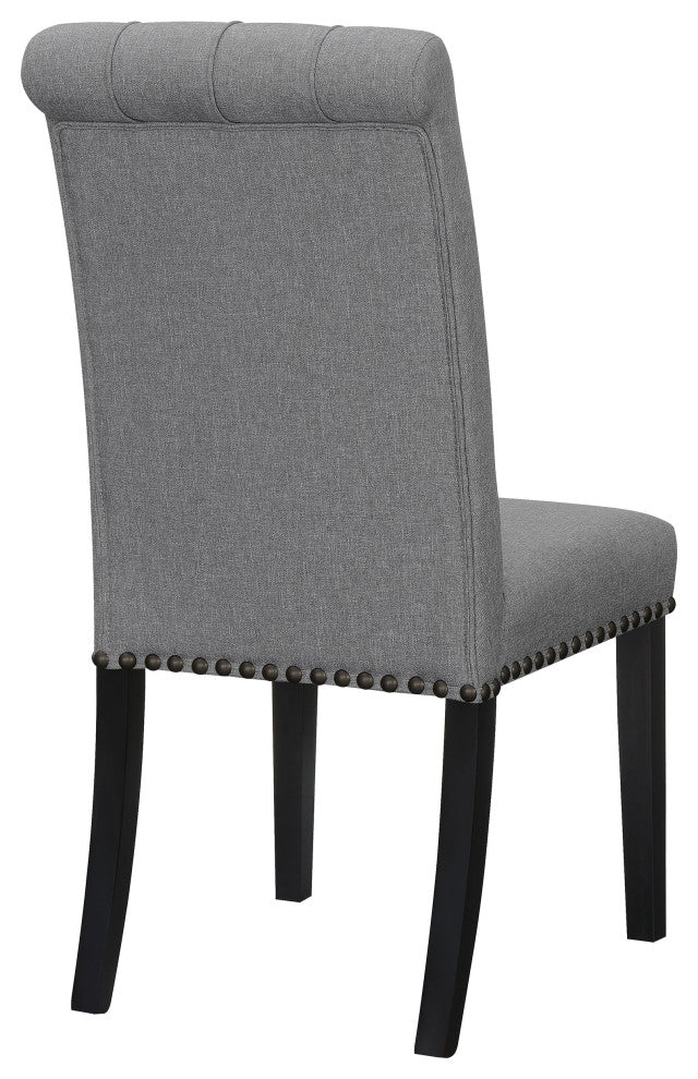 Alana Fabric Upholstered Dining Side Chair Grey, Set of 2