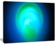 Blue Misty Sphere on Black, Oversized Abstract Canvas Art Print, 60x40