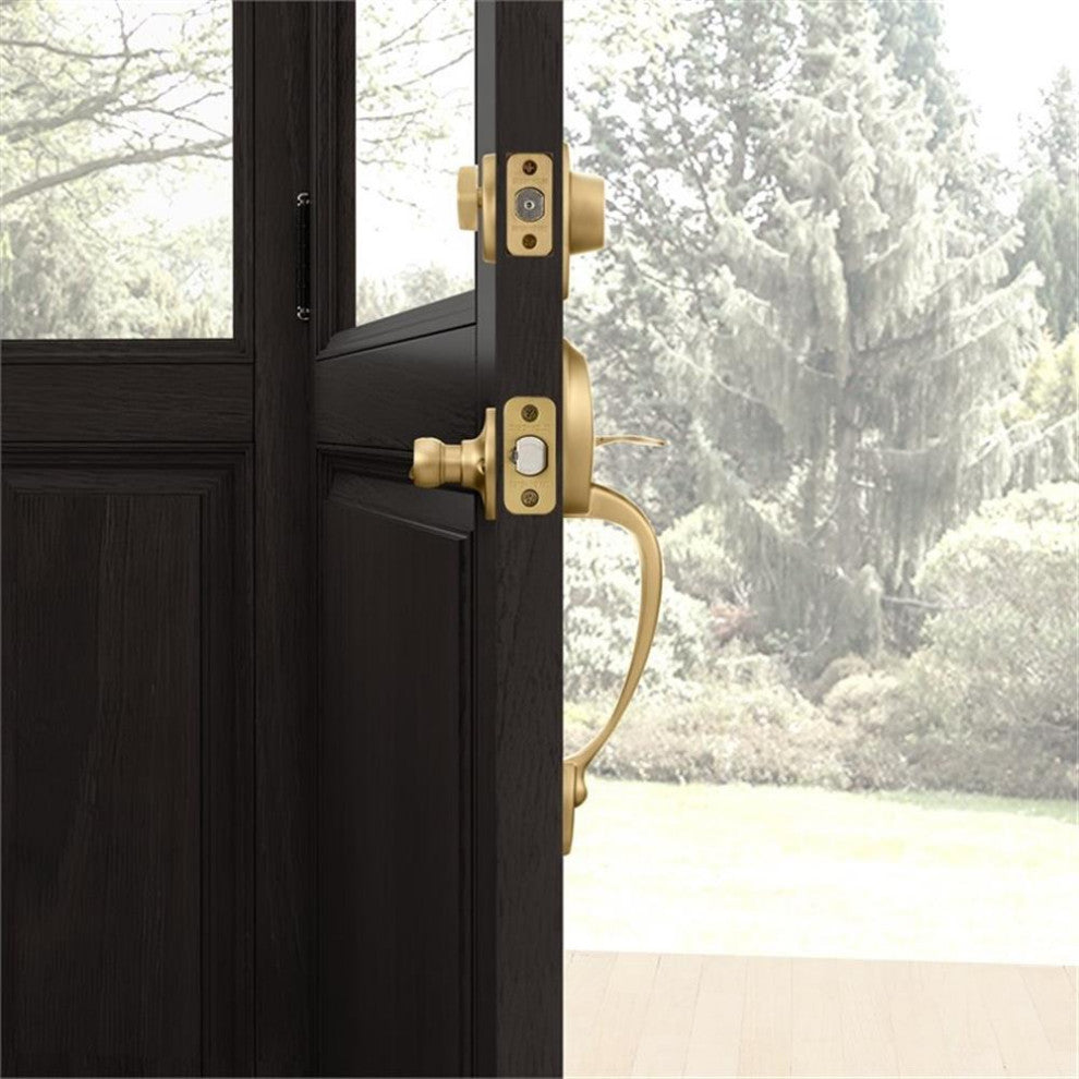 Design House Coventry 2-Way Adjustable Brass Door Handle Set in Gold