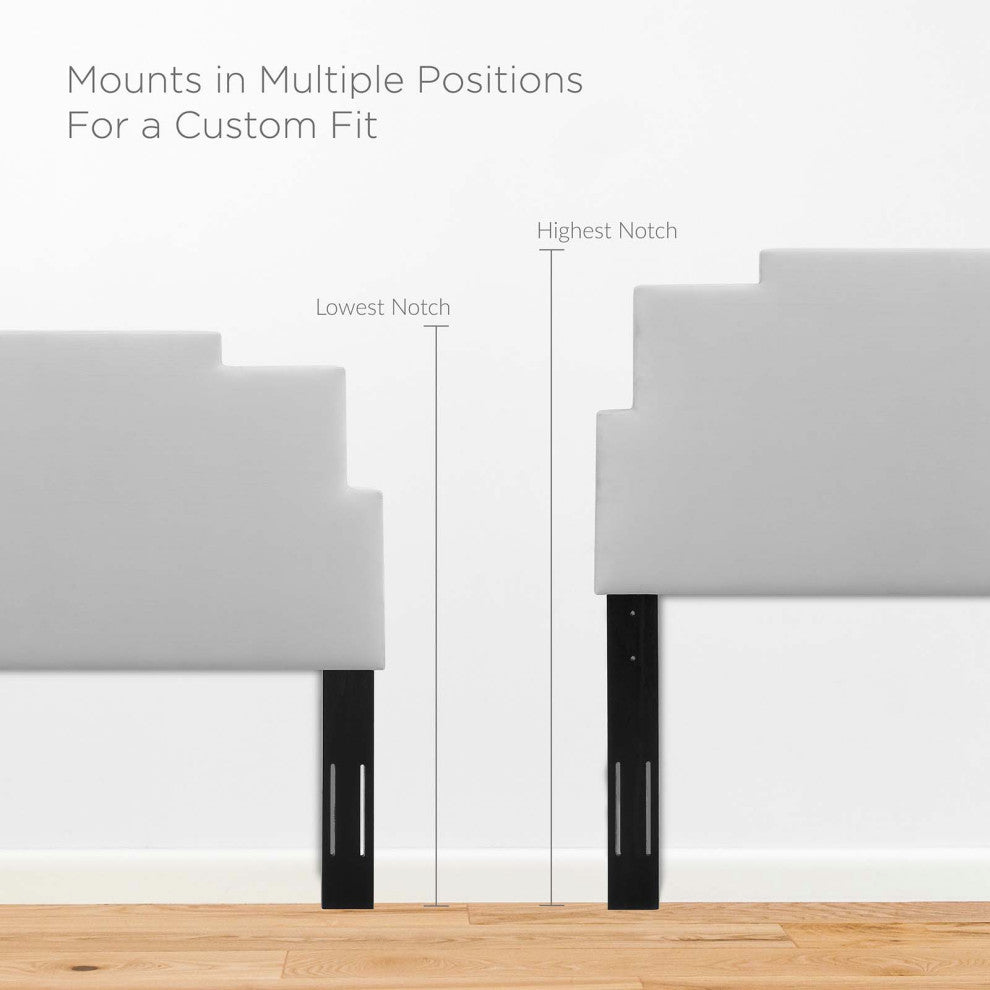 Kasia Performance Velvet Twin Headboard Light Gray