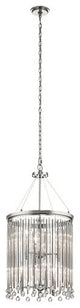 Kichler Lighting Piper, SixLight Foyer, Chrome Finish With Clear Glass