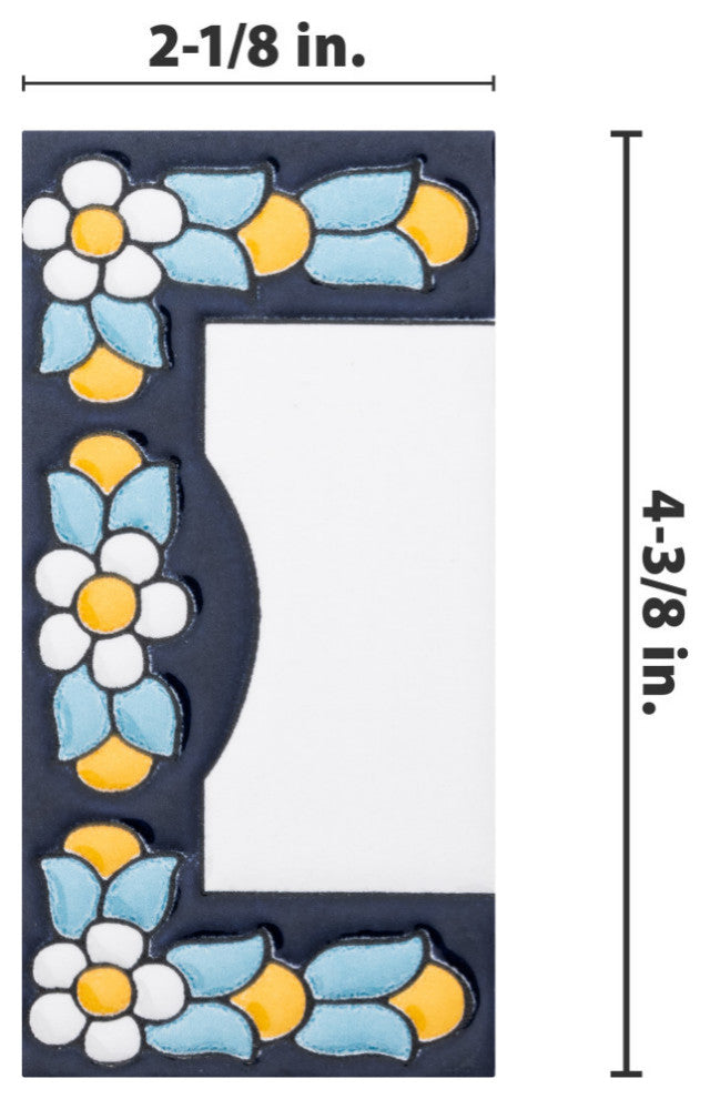 Sevillano Flora Letters 2-1/8 in. x 4-3/8 in. Ceramic Wall Tile, Edge