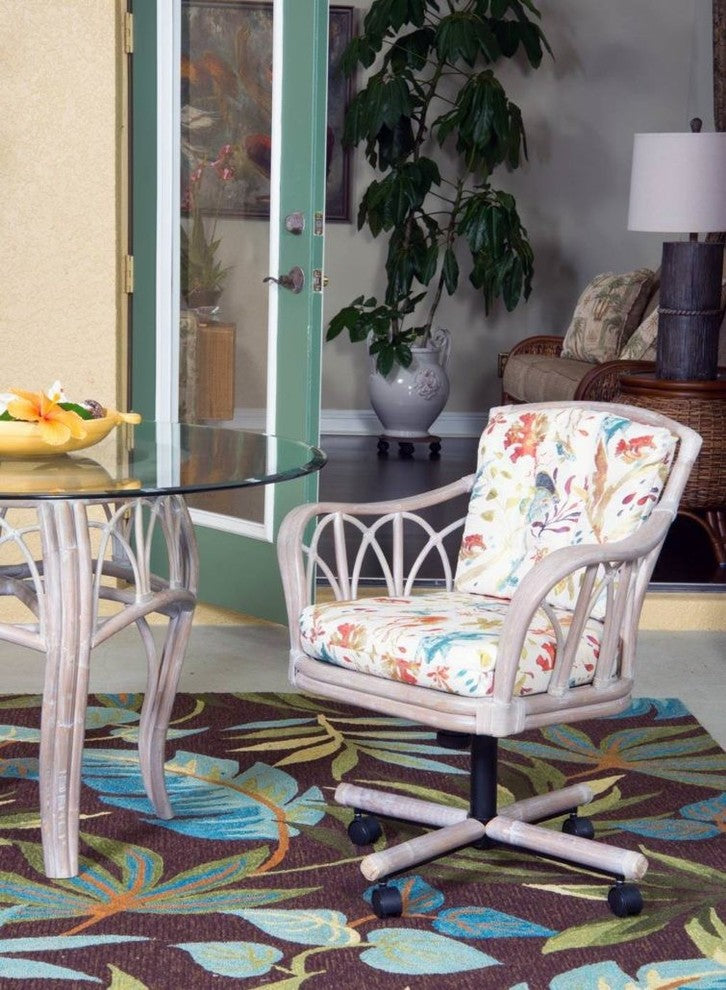 Cuba Tilt Swivel Caster Dining Chair In Rustic Driftwood, Conch Destin