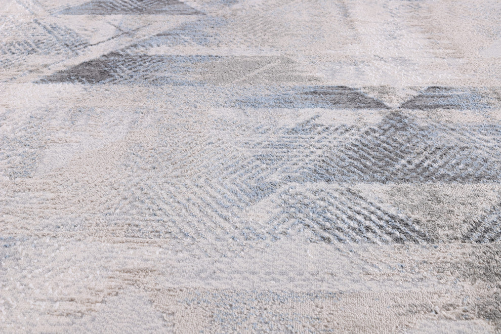 High-Low Wyatt Gray/Blue Rug, Gray, 6'5"x9'5"