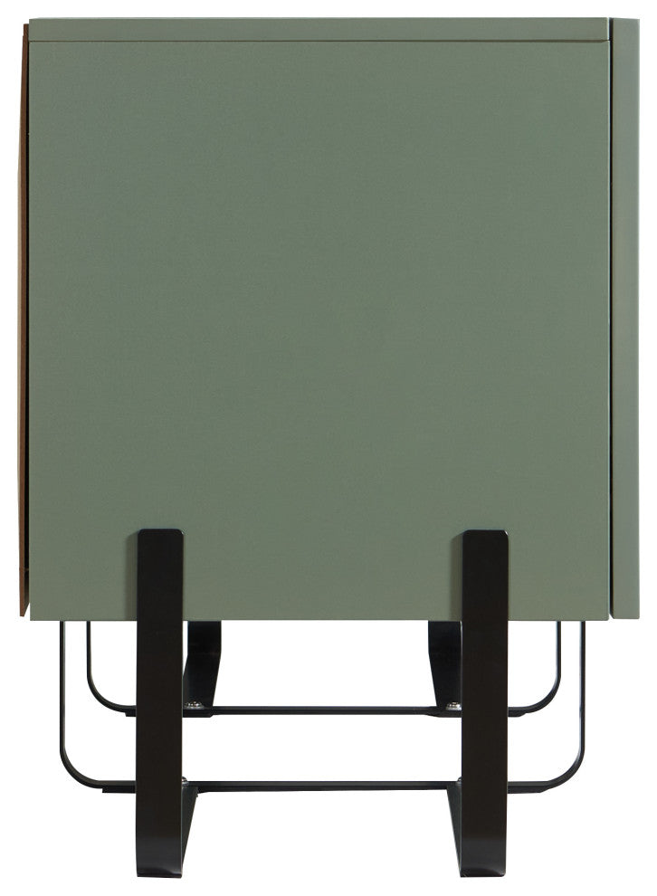 Danel Low Profile 60" W Tv Stand Fits up to 65" With 3-Cabinets, Sage Green