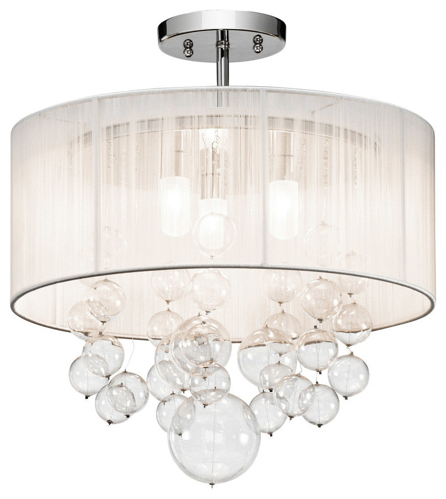 Imbuia 16" Semi-Flush, Chrome