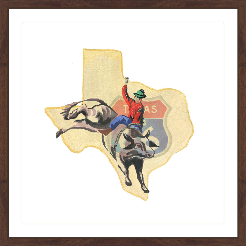 "Hold on Texas" Framed Painting Print, 24x24