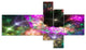 Pink Cosmic Black Hole, Abstract Art on Canvas, 60"x32", 5 panels
