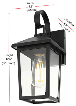 Home Living 5.5" Outdoor Wall Sconce, Black