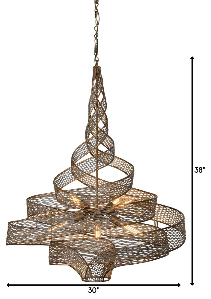 Varaluz 240P06L Flow 6 Light 30"W Abstract Chandelier - Matte Black / French