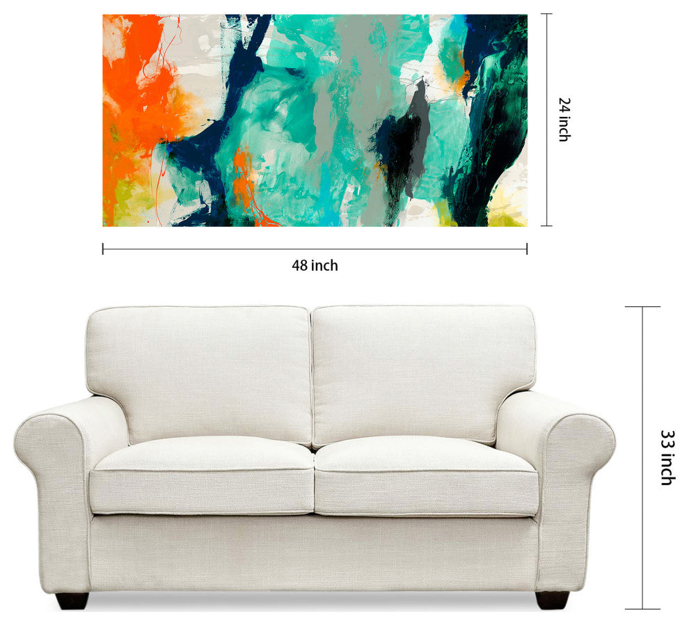 "Tidal Abstract 2" Abstract Wall Art on Tempered Glass Contemporary Artwork