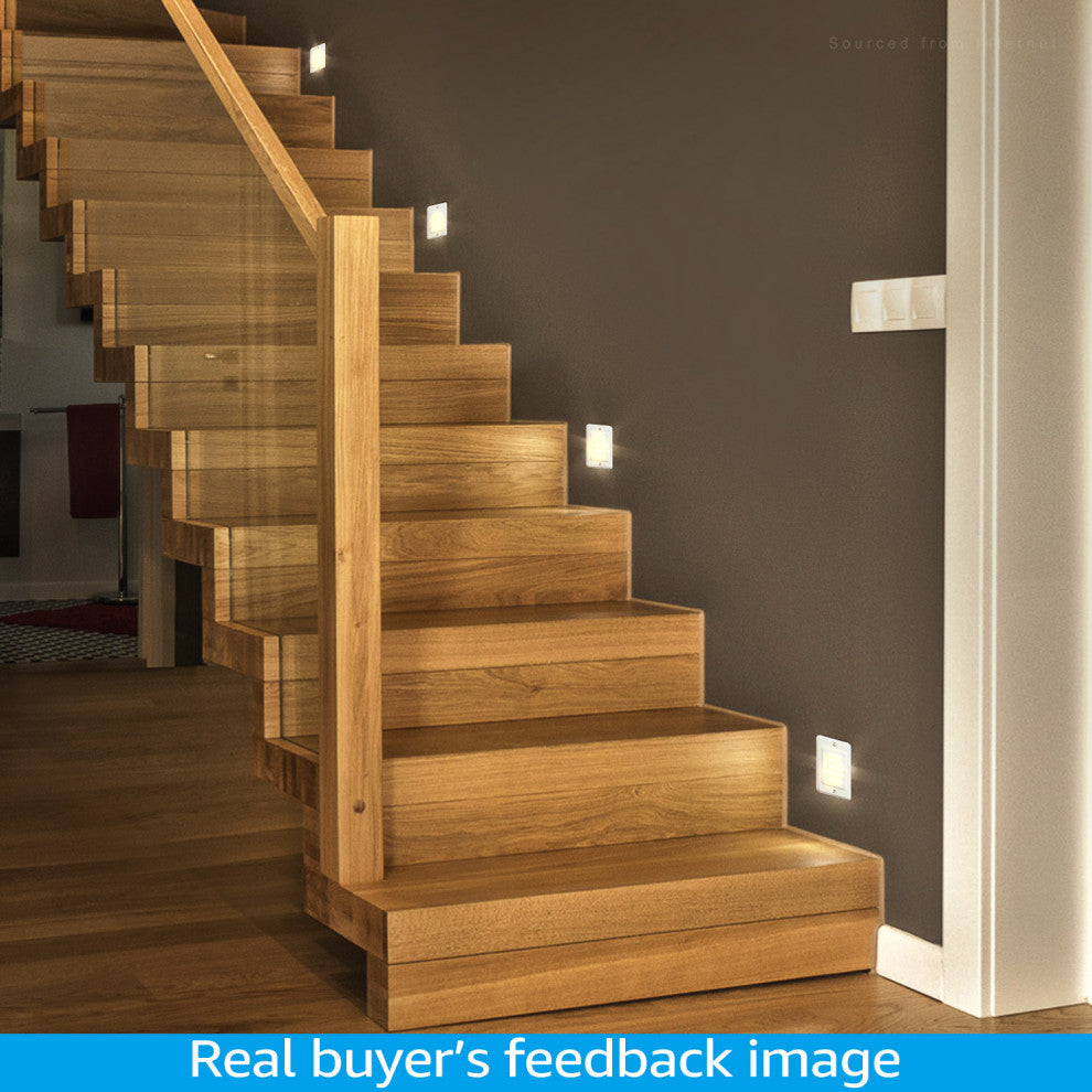 12-Pack 120V LED Step Lights Indoor, Low Watt Stair Light, 3000K Warm White