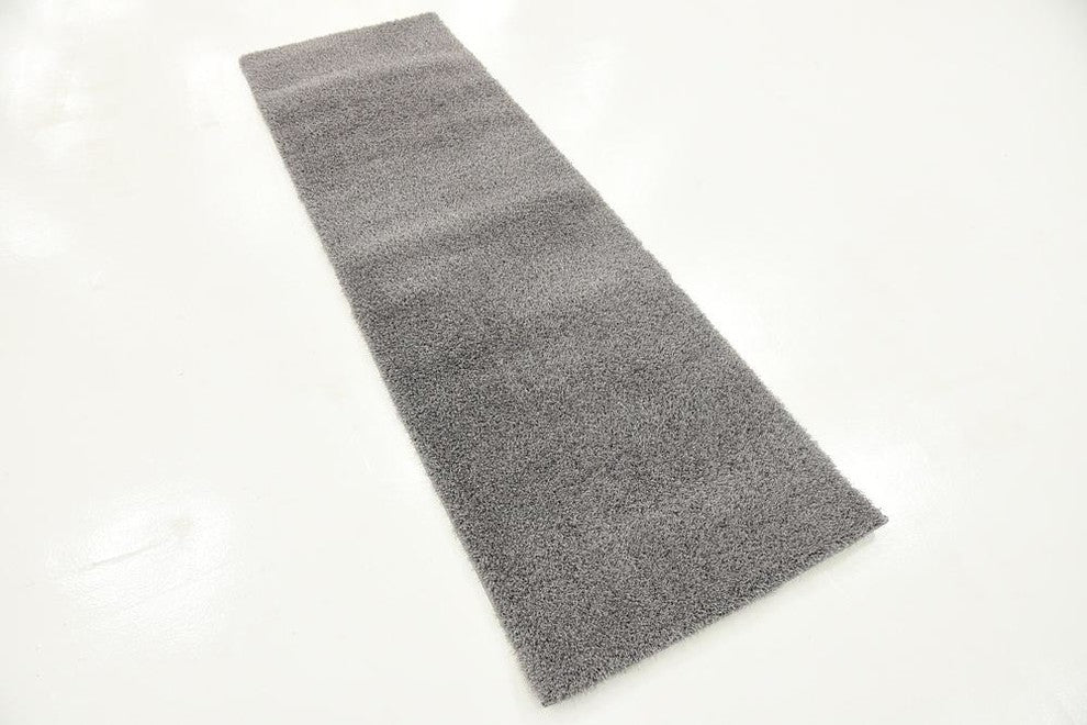 Unique Loom Dark Gray Studio Solid Shag 2' 0 x 6' 7 Runner Rug