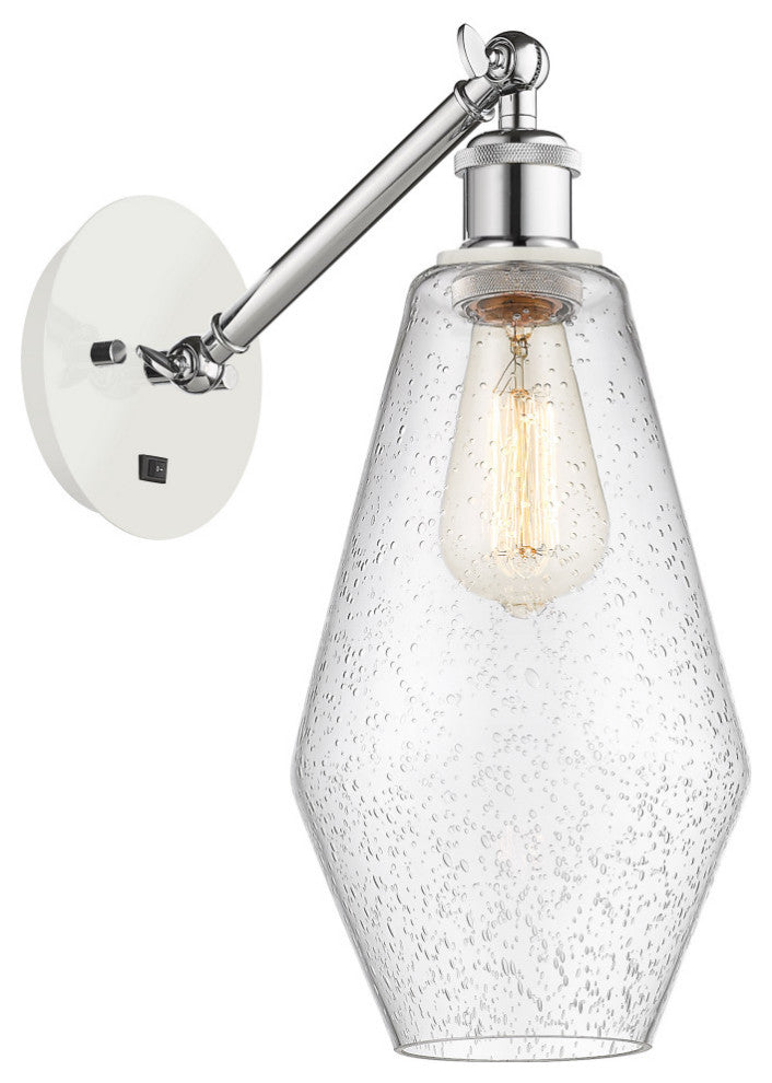 Innovations 317-1W-WPC-G654-7-LED 1-Light Sconce, White and Polished Chrome