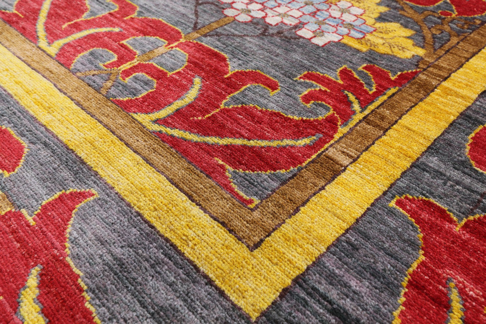7' 10" X 9' 10" Handmade William Morris Wool Rug Q6518