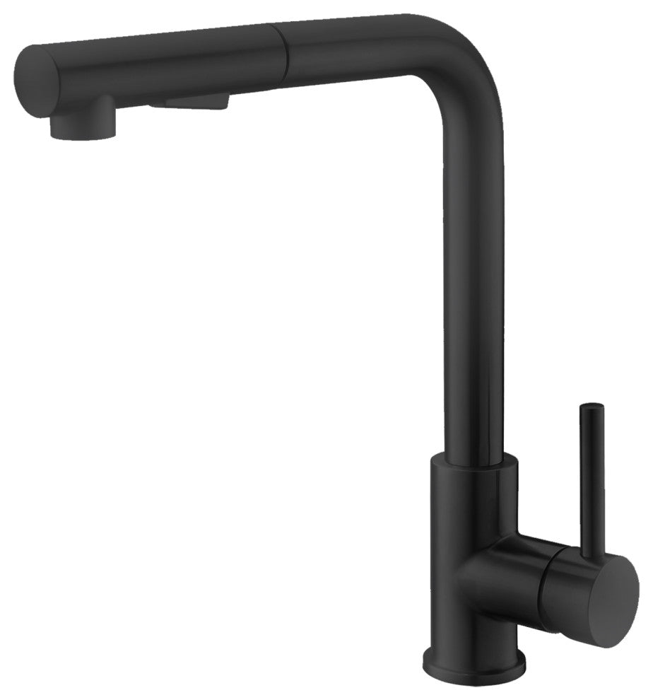 STYLISH Single Handle Pull Down Matte Black Kitchen Faucet