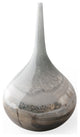 17" Heavenly Taupe and Gray Handblown Spunglass Vase