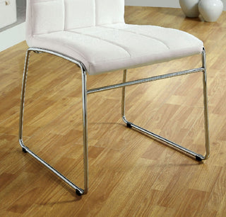 Set of 2 Leatherette Upholstered Side Chair, White