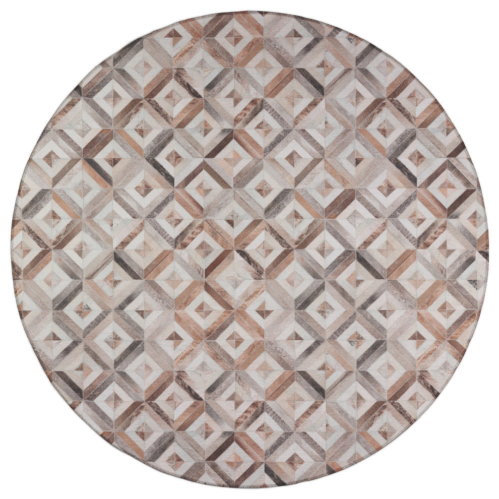 Indoor/Outdoor Stetson SS7 Flannel Machine Washable 8' x 8' Round Rug