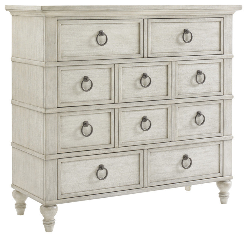 Front-facing product shot on a uniform white background, showing the full chest with all drawers closed.
