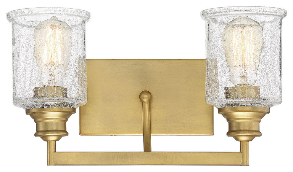 Hampton Warm Brass, 2-Light Bath