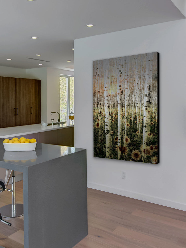 "Daisy Forest" UV Ink Print on Brushed  Aluminum, 40"x60"