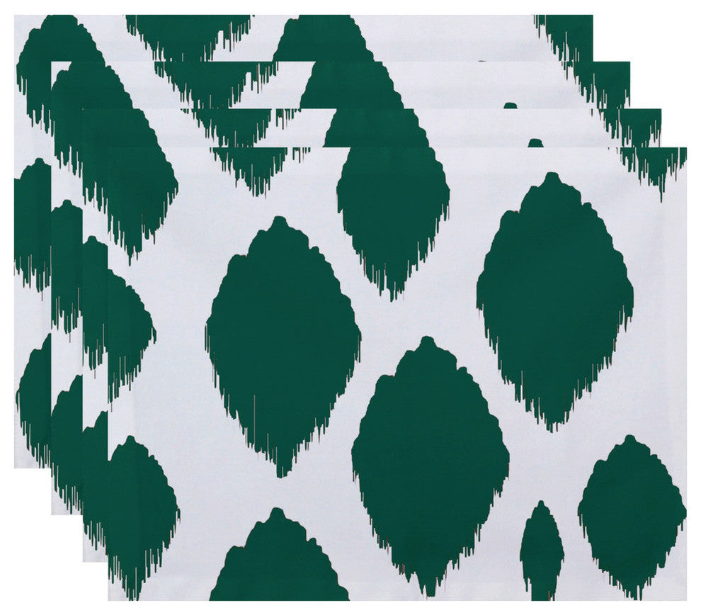 Abstract Decorative Placement, Lake Blue, Set of 4