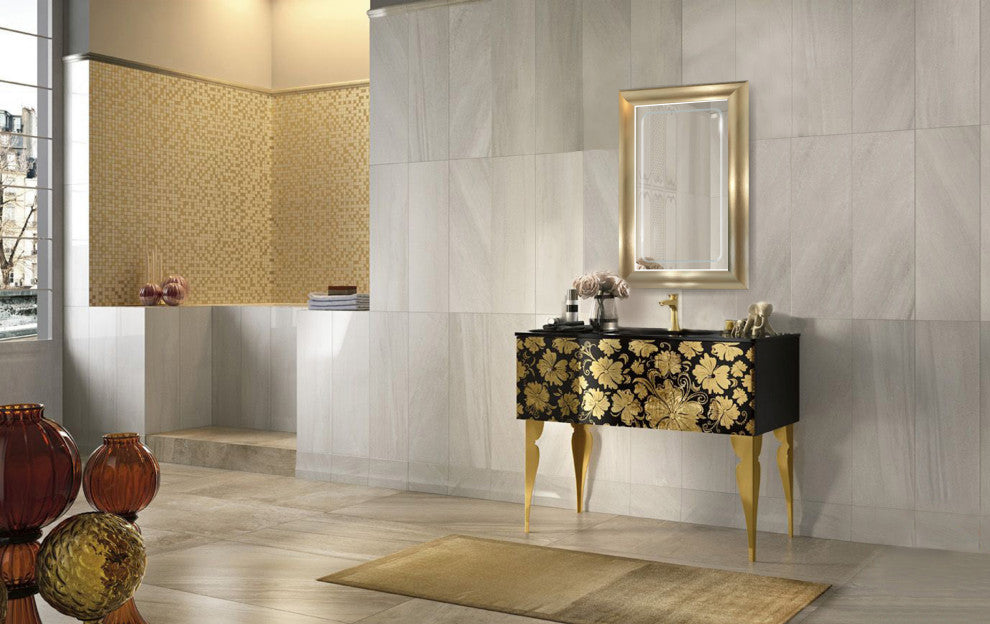 Led Lighted 24 Inch X 36 Inch Bathroom Gold Frame Mirror